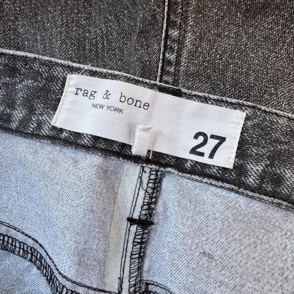 Rag & Bone Liquid Miramar Sweatpant Jeans Alex Straight Leg Black Gray 27 - Picture 7 of 13